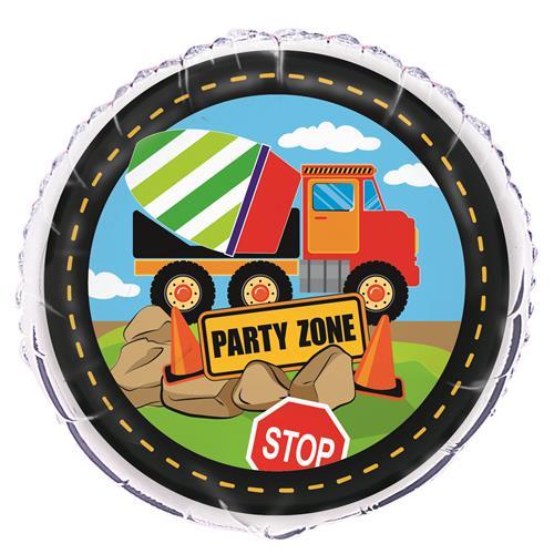 18" Foil Balloon Construction Party Zone