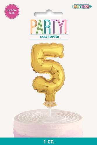 Gold 5" Foil Balloon Cake Topper