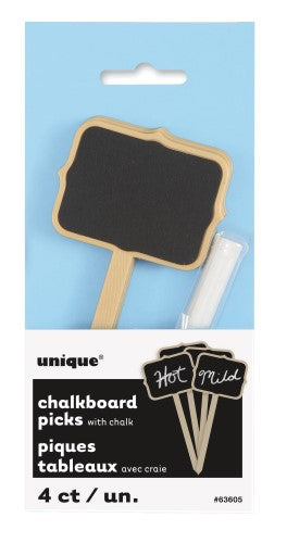 ChalkBoard Sign Pick W/Chalk 4 Pack