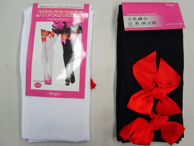 Black Stockings With Red Ribbon