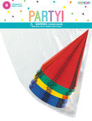 Prismatic Party Hats 8 Pack