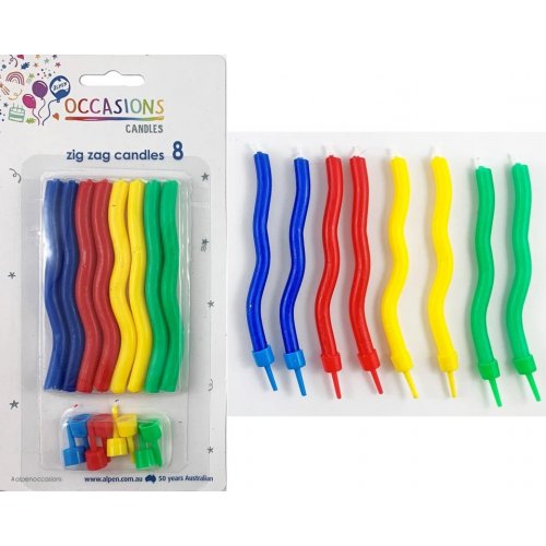 Zig Zag Candles 8 Pack