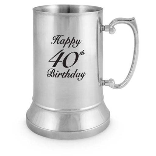 40th Stainless Steel Beer Mug