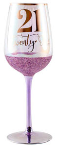 21/Twenty One Purple Glitter Wine Glass 430ml