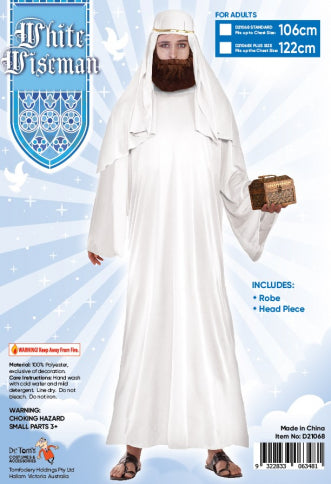 Wiseman White Adult Costume - Standard/Medium