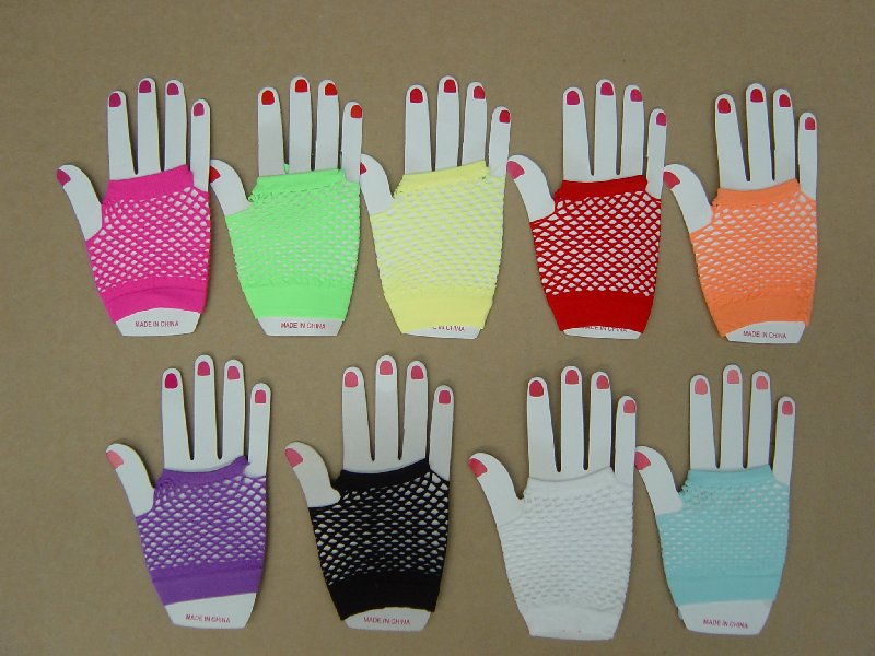 Gloves Fingerless Black or White