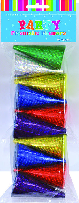 Prismatic Party Poppers 10 Pack