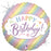 "Happy Birthday" Pastel Colours Themed Holographic 18" Foil Balloon