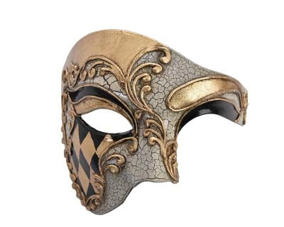 Ives Half Face Mask - Black & Gold*