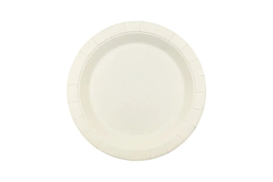 230mm Round White Paper Plate Pk 50