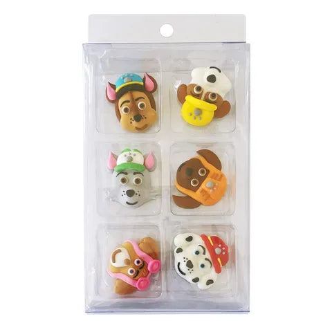 Paw Patrol Sugar Decorations 6 Piece Pack