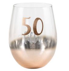 Rose Gold Ombre Stemless Wine  Glass Assorted Ages