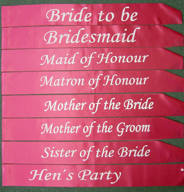 Mother of the Bride Sash Hot Pink