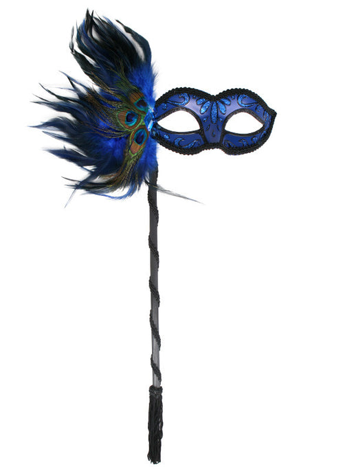 Simona Dark Blue w/ Stick & Feather Eye Mask