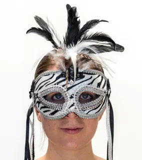 Masquerade Mask and Headband - Zebra Special