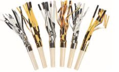 Blowout Streamer Silver and Gold 8pk