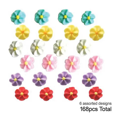 Assorted Apple Blossom Sugar Flowers Pack 0f 6