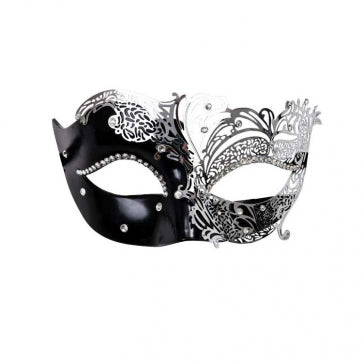 Black/Silver Filigree Eye Mask