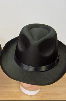 Black Band Satin Gangster Hat