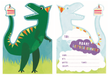 Dinosaur 8 Pack Invitations