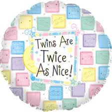 Twins Are Twice As Nice 18'' Foil Balloon