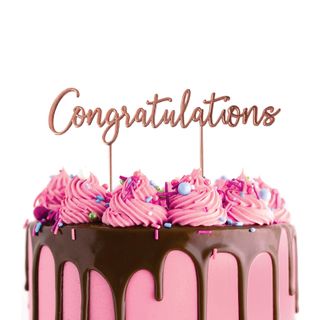 Assorted Colours - Congratulations Metal Cake Topper