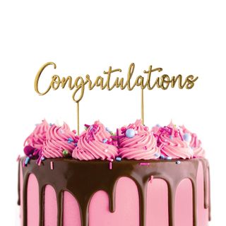 Assorted Colours - Congratulations Metal Cake Topper