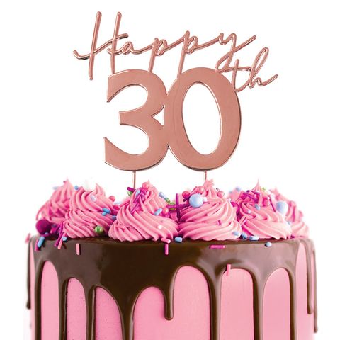 Happy Assorted Age's Metal Cake Topper Rose gold