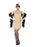 Flapper Costume, Gold, with Short Dress