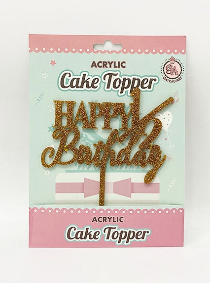 Happy 1/2 Birthday Gold Glitter Acrylic Cake Topper SALE
