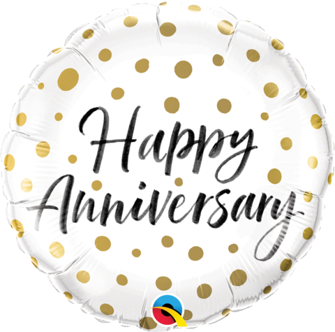 Happy Anniversary Gold Dots 18"