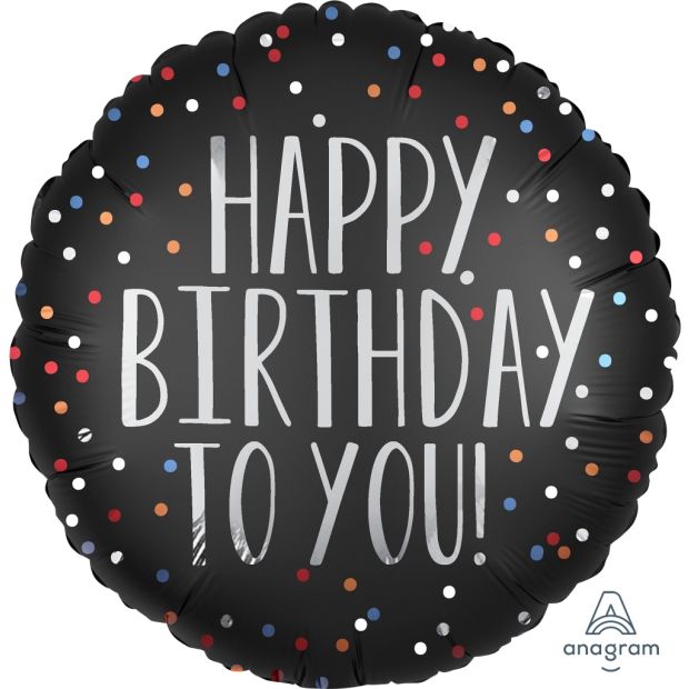 Happy Birthday Satin Dots 18" Foil