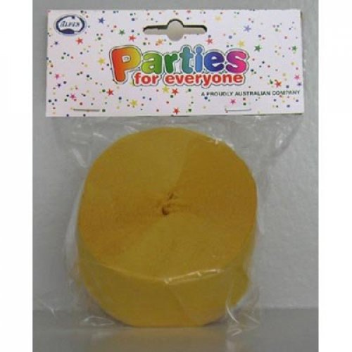 National Gold 30m Long x 45mm Wide Crepe Streamer