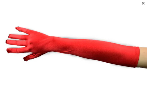 Gloves Extra Long Spandex Red