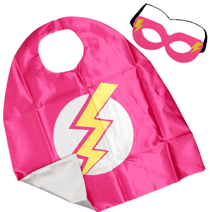 Cape and Mask Superhero Set Lightning Bolt