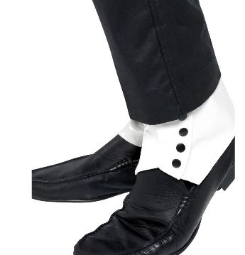 Spats White With Black Buttons