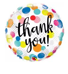 Thank You Coloured Dots Foil Balloon 45cm