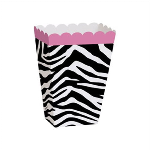 Treat Boxes Black and Pink Zebra Pack of 8