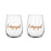 Engaged Stemless Wine Glass 600ml Set of 2