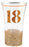 18th Gold Glitter Tall Glitter Shot Glass 30ml