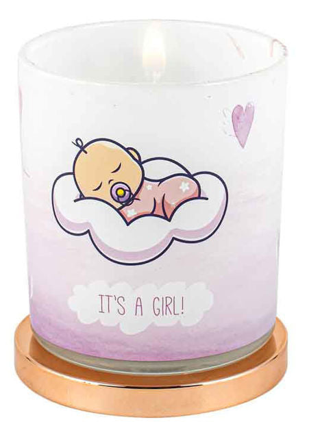 Its A Girl Candle Vanilla 45hr Burn Time 9 x 8cm Keepsake Gift Set