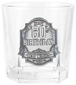 60th Badge Whisky Glass 260ml