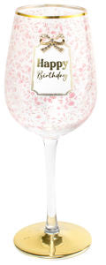Happy Birthday Pretty Bow Wine Glass 400ml