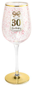 Happy 30th Birthday Pretty Bow Wine Glass 400ml