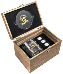 Wood Box 18th Gift Set