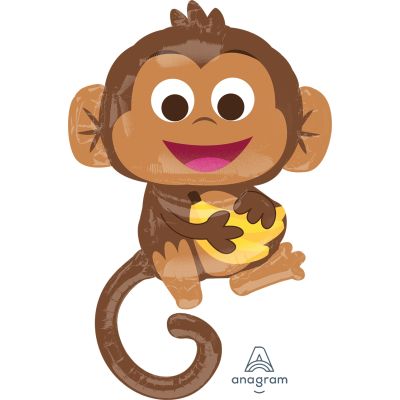 Mega Foil Shape Happy Monkey  89cm (35")