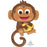 Mega Foil Shape Happy Monkey  89cm (35")