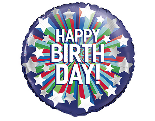 Happy Birthday Shooting Stars Foil Balloon 18''