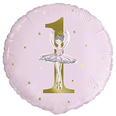 Ballerina 1st Birthday Foil Balloon 45cm