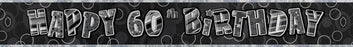 Black and Holographic Happy 60th Banner